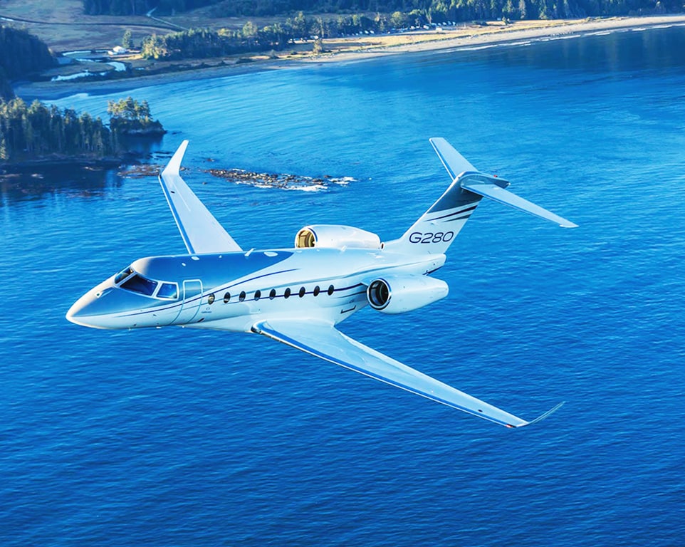 flying on private jets over water